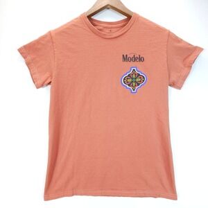 Streetwear Modelo T Shirt Mens Small Orange Celebra Cinco De Mayo Graphic Tee